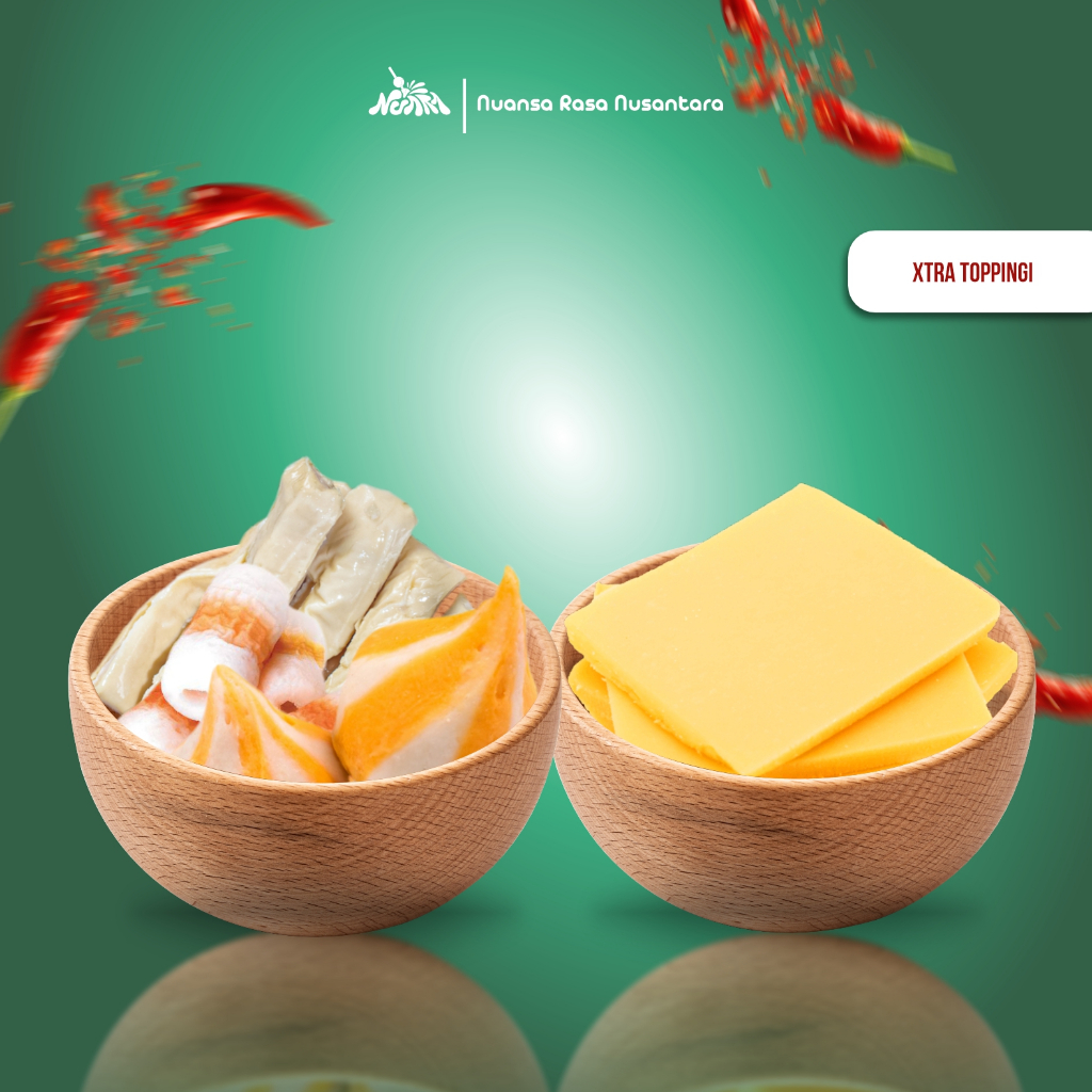 

TOPPING TAMBAHAN Rabokki Topokki Baso Aci Keju Dumpling Chikuwa Pilus