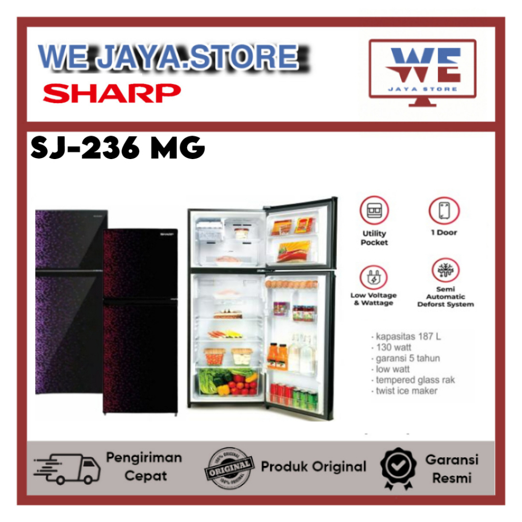 KULKAS SHARP 2 PINTU SJ 236MG/SJ 237MG lemari pendingin 2 pintu sharp