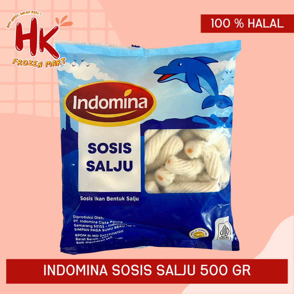 

Indomina Sosis Salju 500gr | olahan ikan isi sosis bakar seblak cedea mitraku HK Frozen Mart