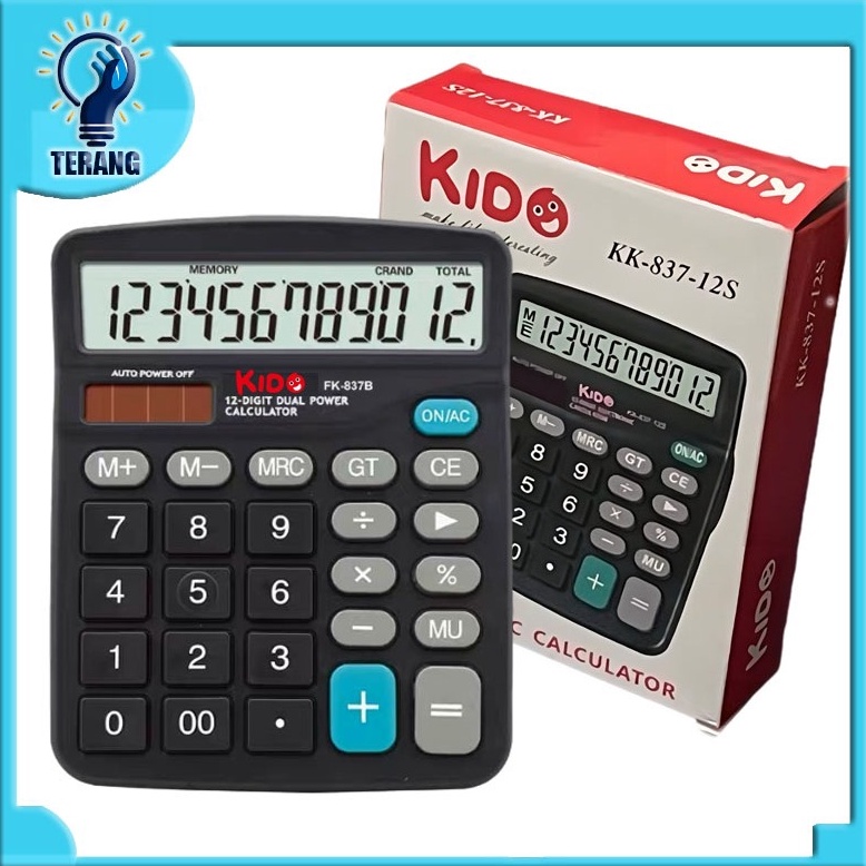 

KODE B59G Kalkulator FK837B 12 Digit Kalkulator Electronik Kakulator Dagang Besar Alat Hitung Calculator Check KIDO