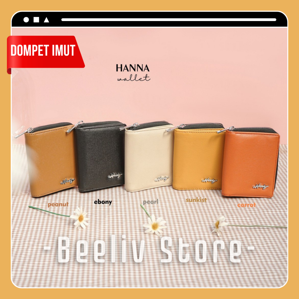 Dompet Lipat Mini Wanita Kulit Sintetis Hanna Wallet by Hody
