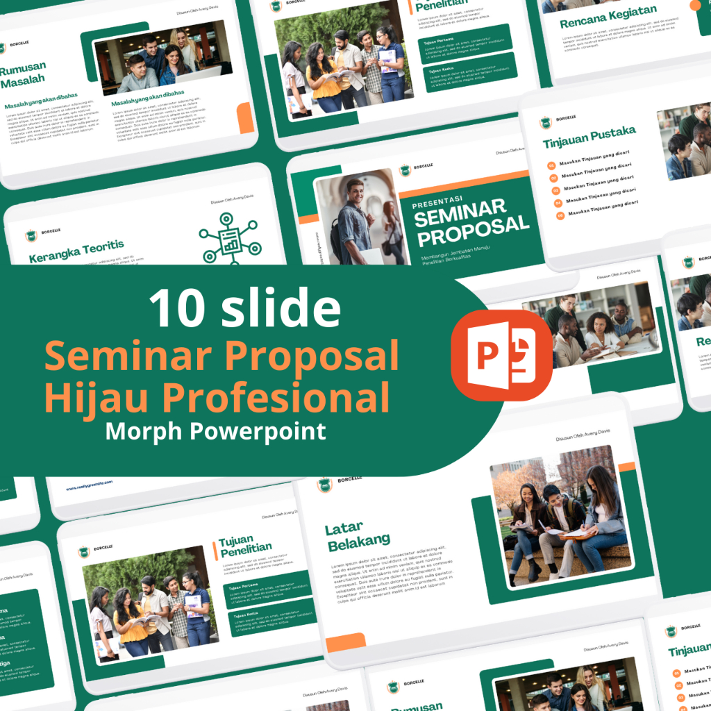 Sempro Hijau Profesional Powerpoint - Template Proposal Seminar Profesional | PPT Morph Premium