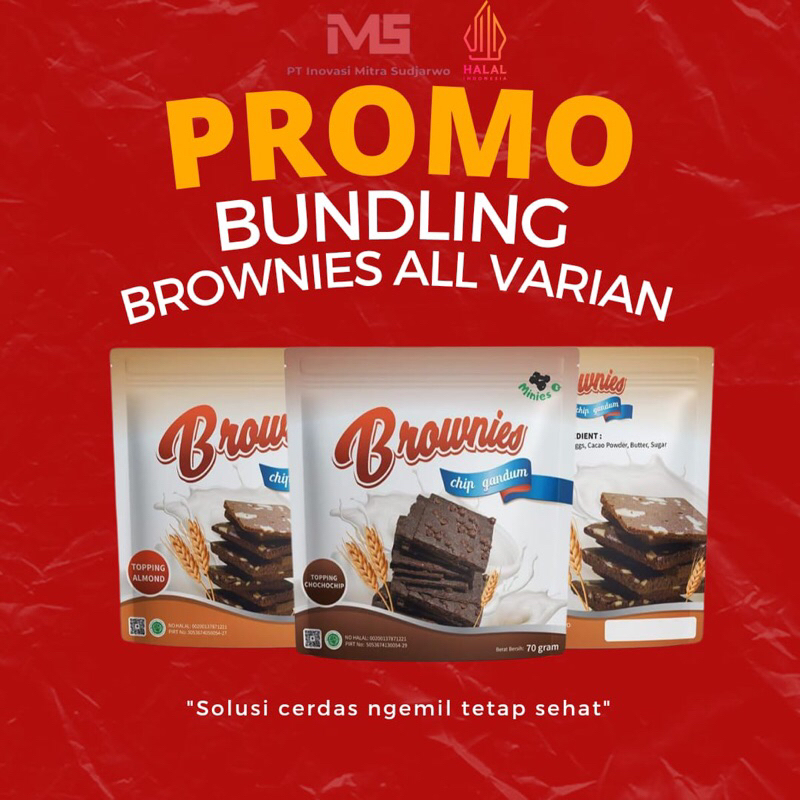 

BUNDLING BROWNIES ALL Varian Brownies Crispy Brownies Gandum Chees Almond Chocochip Gluten Free Snack Sehat Healthy Snack Cemilan Sehat Makanan Diet