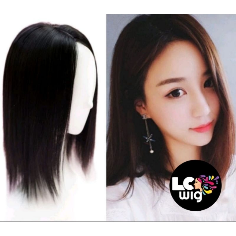 WIG TOUPEE TANPA PONI TOUPEE PENUTUP BOTAK WANITA PENAMBAH VOLUME RAMBUT