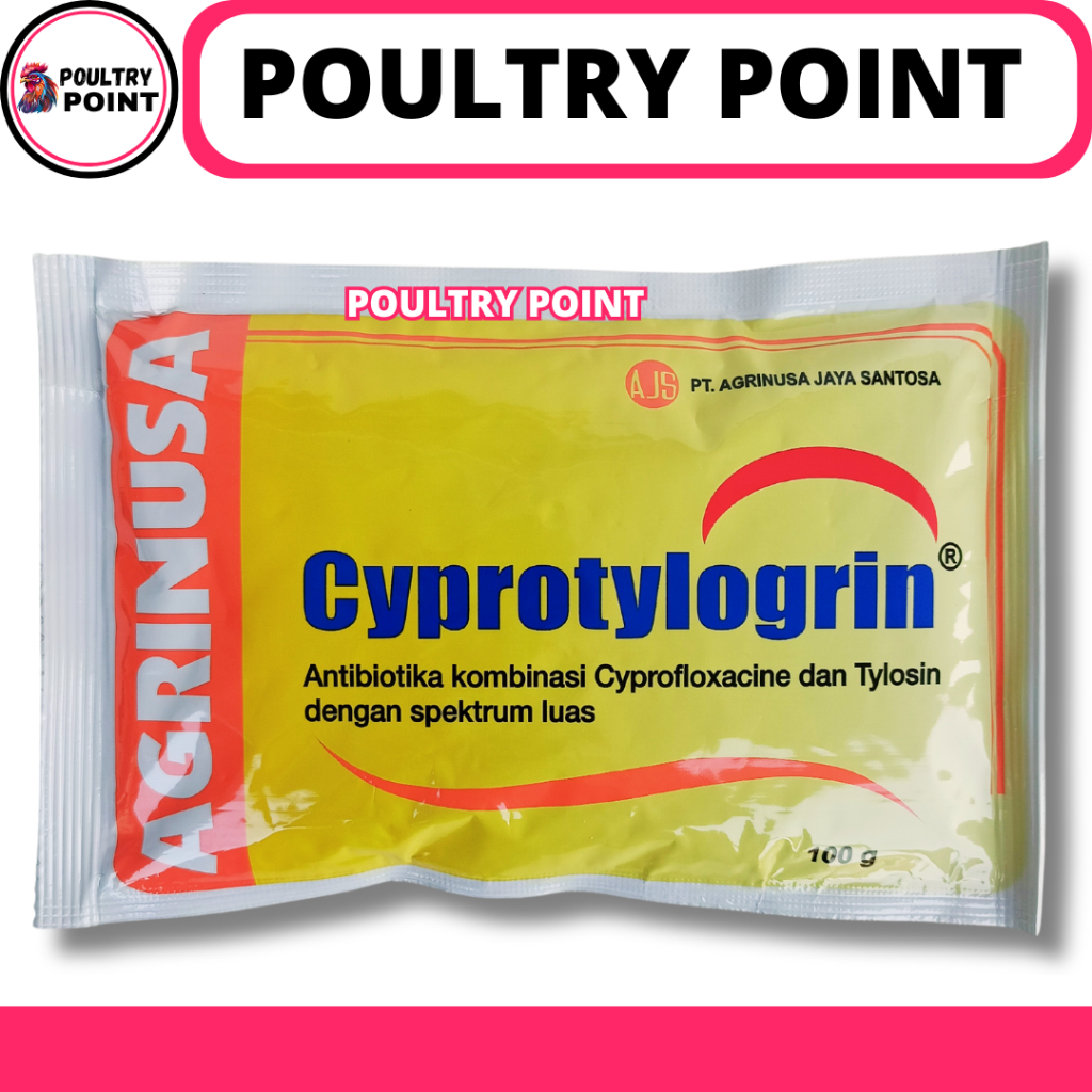 CYPROTYLOGRIN 100 GRAM - Obat Snot CRD Ayam Pedaging Broiler Petelur Layer Bebek dan Puyuh