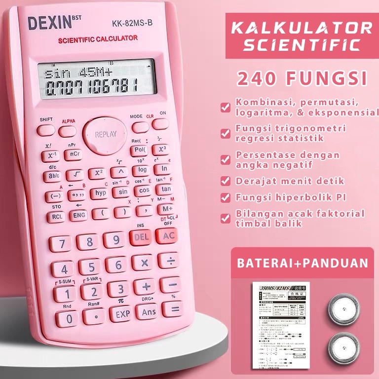 

KODE D44K Scientific Kalkulator Color Function Scientific Kalkulator 24 Fungsi Kalkulasi 4 Warna scientific calculator Student