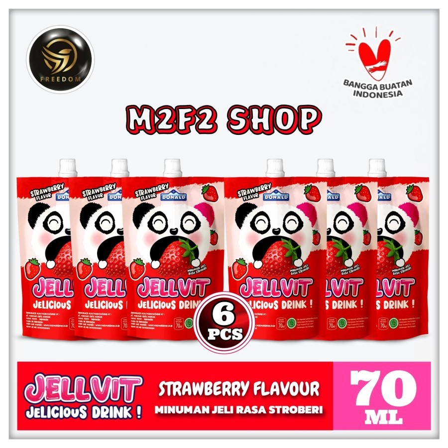 

Donald Jellvit Jelicious Drink Strawberry Flavor | Minuman Jelly Rasa Stroberi Pouch - 70 ml (Kemasan 6 Pcs)