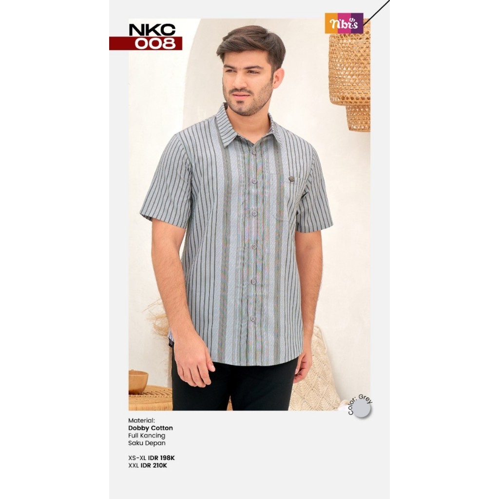 NKC 008 / KOKO NIBRAS / NIBRAS / KOKO DEWASA / KOKO LENGAN PENDEK / NKC 008 GREY / NKC 008 WHITE / N
