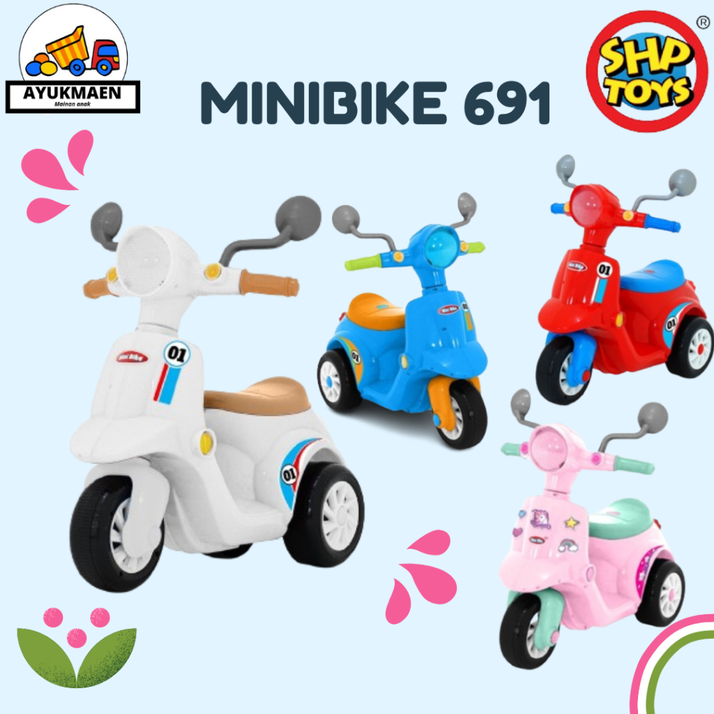 (BISA COD) TERMURAH  Mainan Anak Motoran MINI BIKE 691 SHP TOYS -  Maenan Motoran Vespa Skuter Gemas