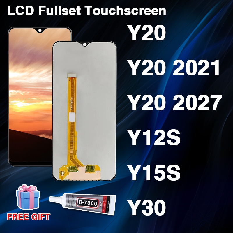 【ORIGINAL】LCD VIVO Y20  Y15S  Y12S  Y20-2021 Y20-2027  Y30 Fullset layar hp Touchscreen Digitizer Re