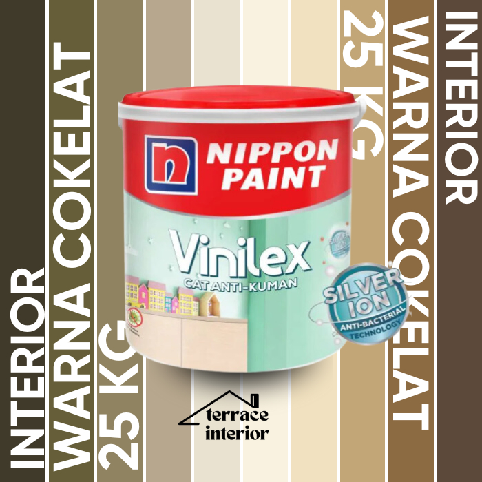 Cat Tembok Vinilex Silver Ion Nippon Paint Interior Warna Coklat 25kg