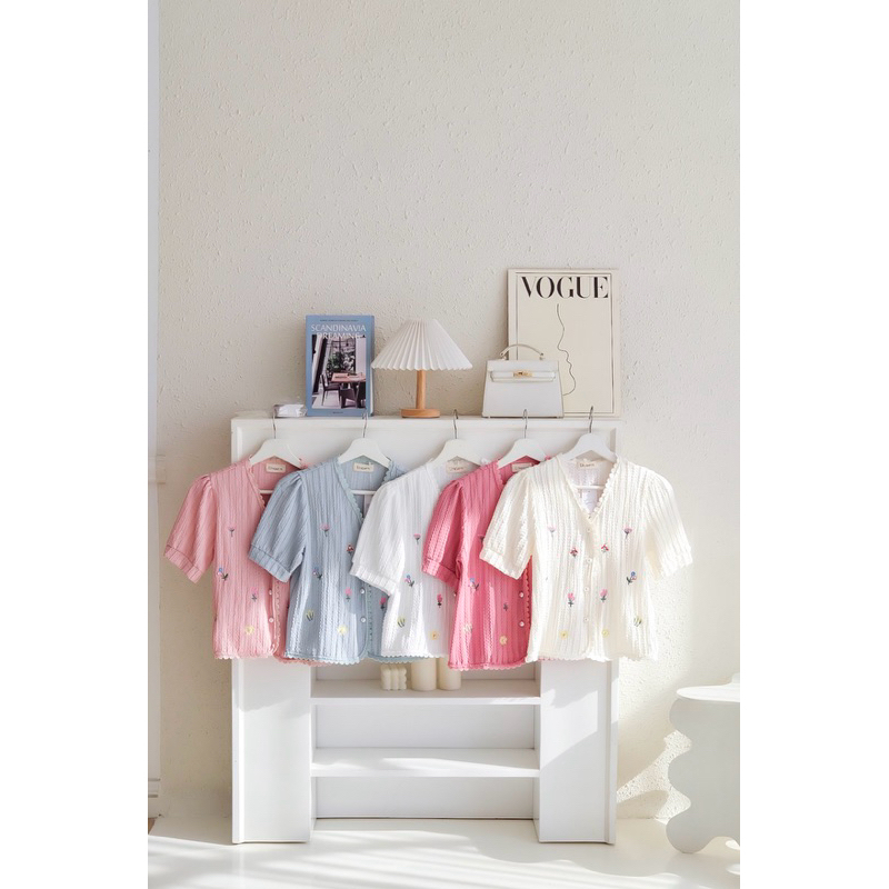 L'etiquette - Aurelie top / blouse cantik motif bunga atasan wanita korea kekinian