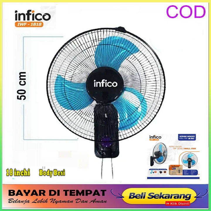 infico tornado 18 inch 2in1 kipas infico 18 inch besi 2in1 IDF-1818 TERLARIS KIPAS 18INC FULL BESI