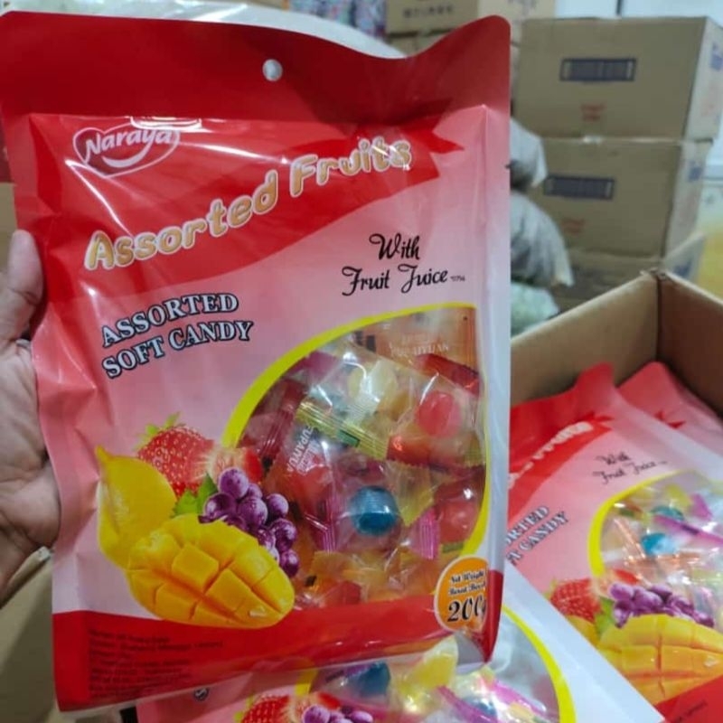 

Permen Jeli Naraya Assorted Fruit Soft Candy 200gr / Naraya Soft Candy / Permen Jelly Buah