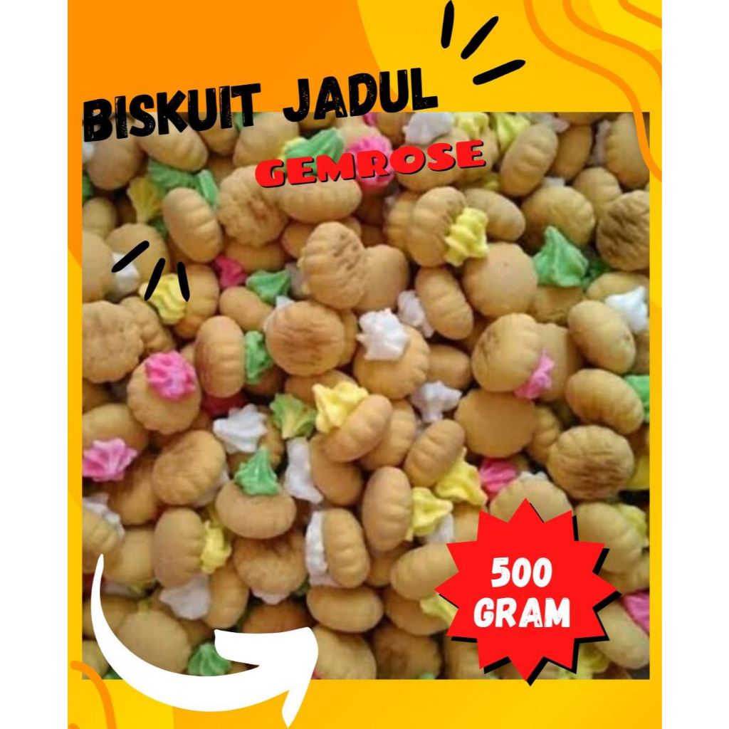 

JAJANAN JADUL BISKUIT GEM ROSE KUE KANCING KEMASAN 500 GRAM