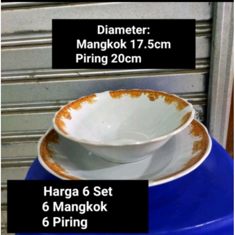 PIRING MAKAN KERAMIK MANGKOK KERAMIK (HARGA SATU PAKET) LILIA MAHKOTA
