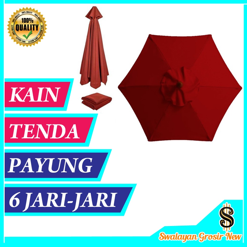 Kain Pengganti Tenda Payung Taman 6 Ruas Jari-Jari Hotel Pantai Waterproof Bisa untuk Produk Ace Har