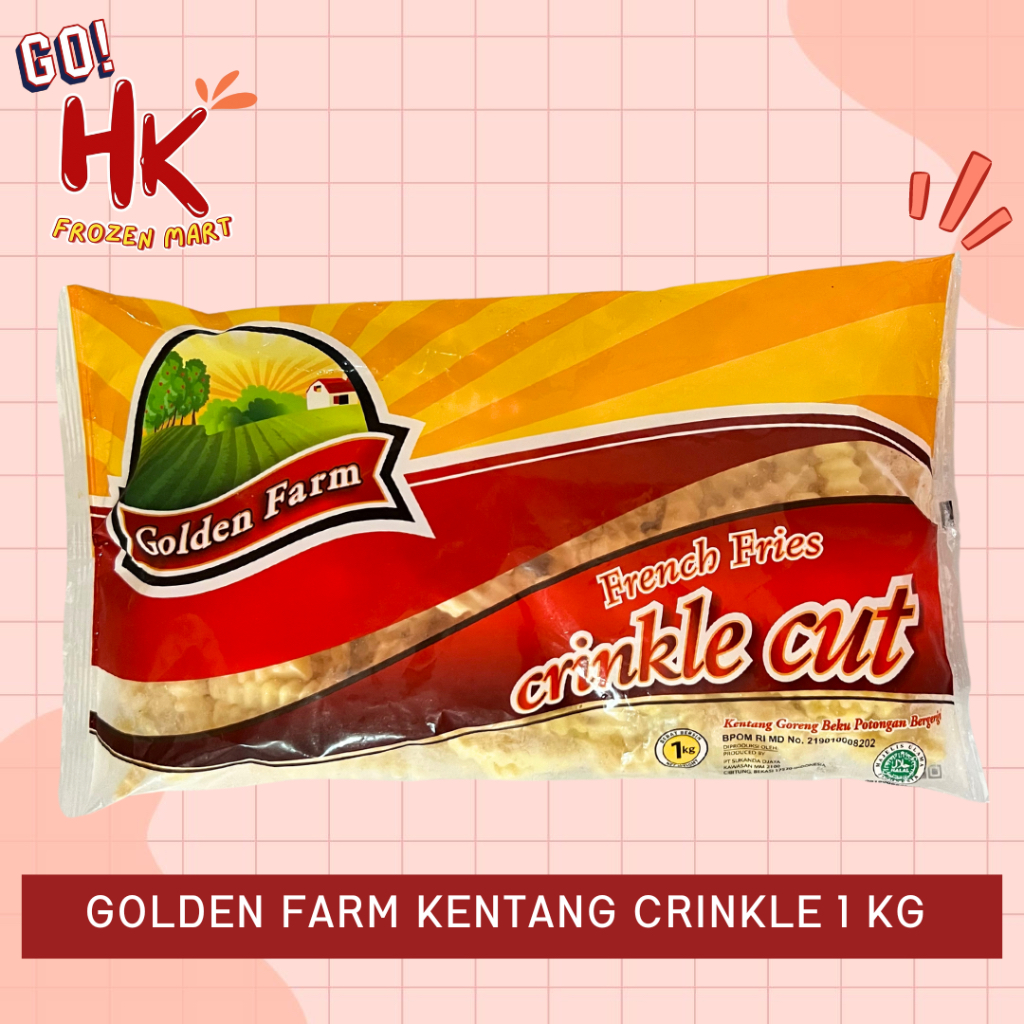 

Golden Farm Kentang Crinkle 1KG | french fries premium goreng beku fiesta HK Frozen Mart