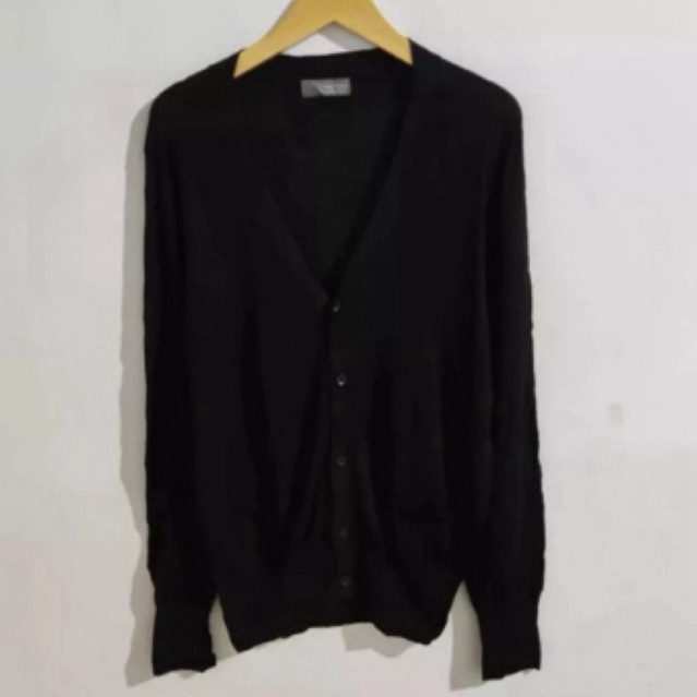 Preloved Cardigan Zara Man Black Hitam Second