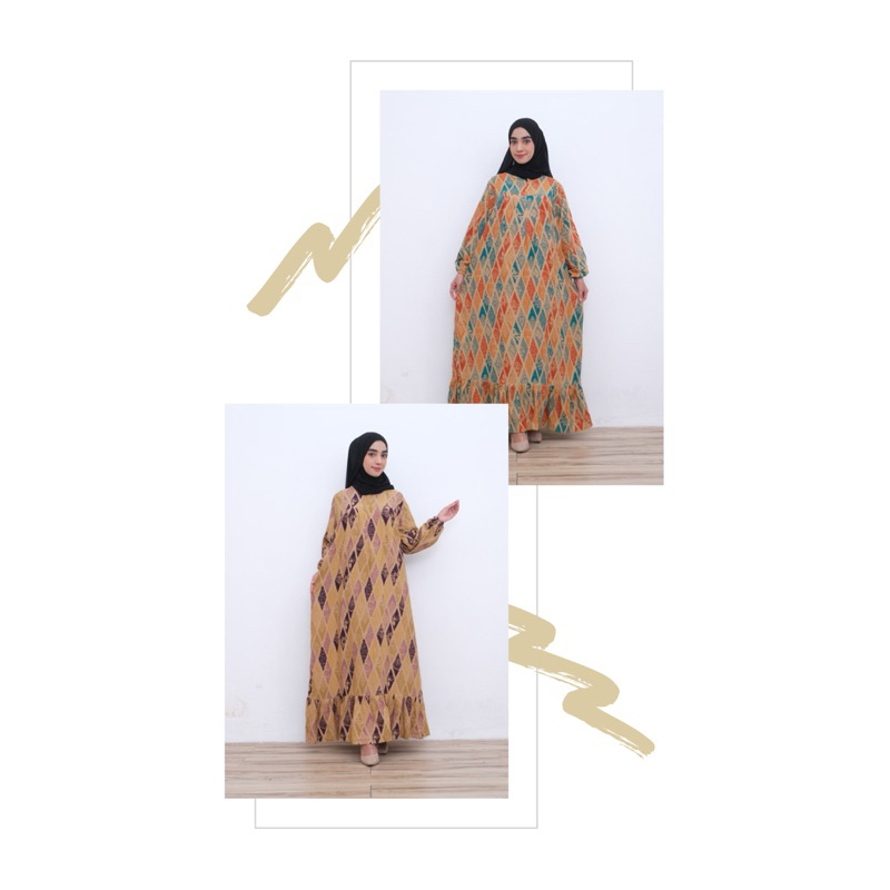 GAMIS ABAYA DURU SERIES BY AYUNABELLA / GAMIS BATIK RAYON PRINTING PREMIUM / ABAYA BATIK RAYON PRINT