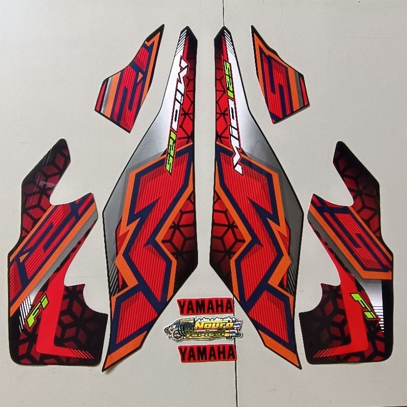 Striping Yamaha Mio m3 125 mio125 2024 hitam merah list body standar