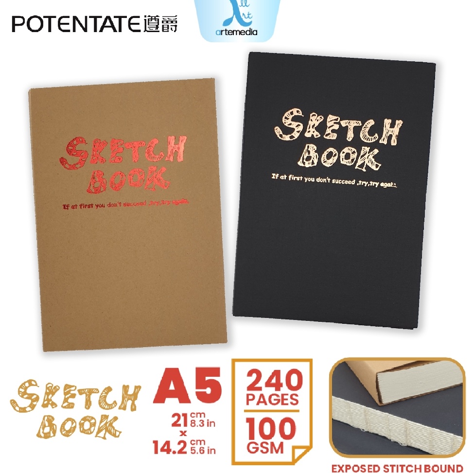 

KODE D69B Potentate A5 Exposed Stitch Bound Sketchbook