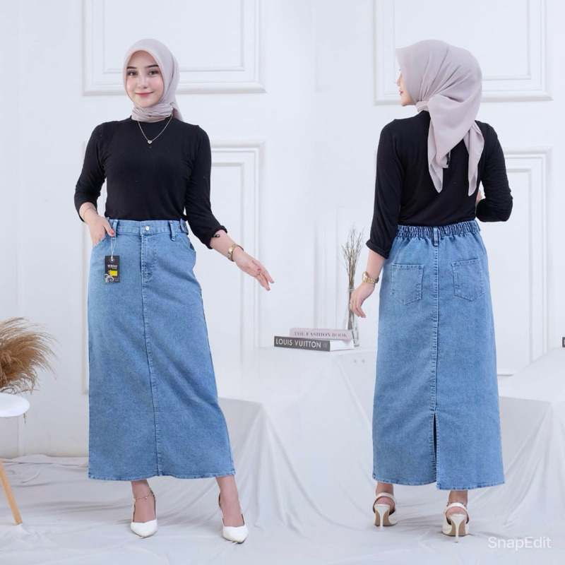 Rok Jeans Cargo Wanita || Rok Span Jeans || Rok Cargo Jeans Wanita Dewasa