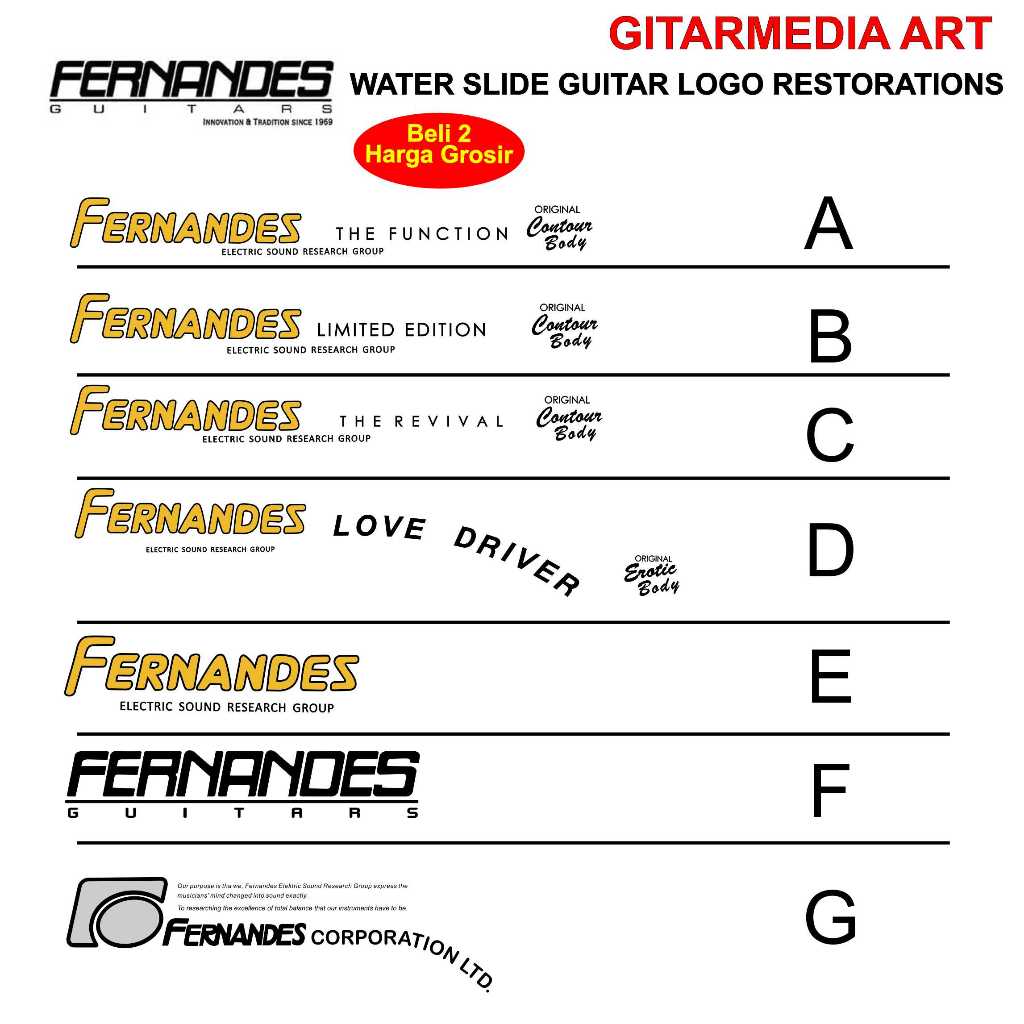 logo gitar fernandes logo fernandez limited edition the fucntion love driver the revival clasic logo