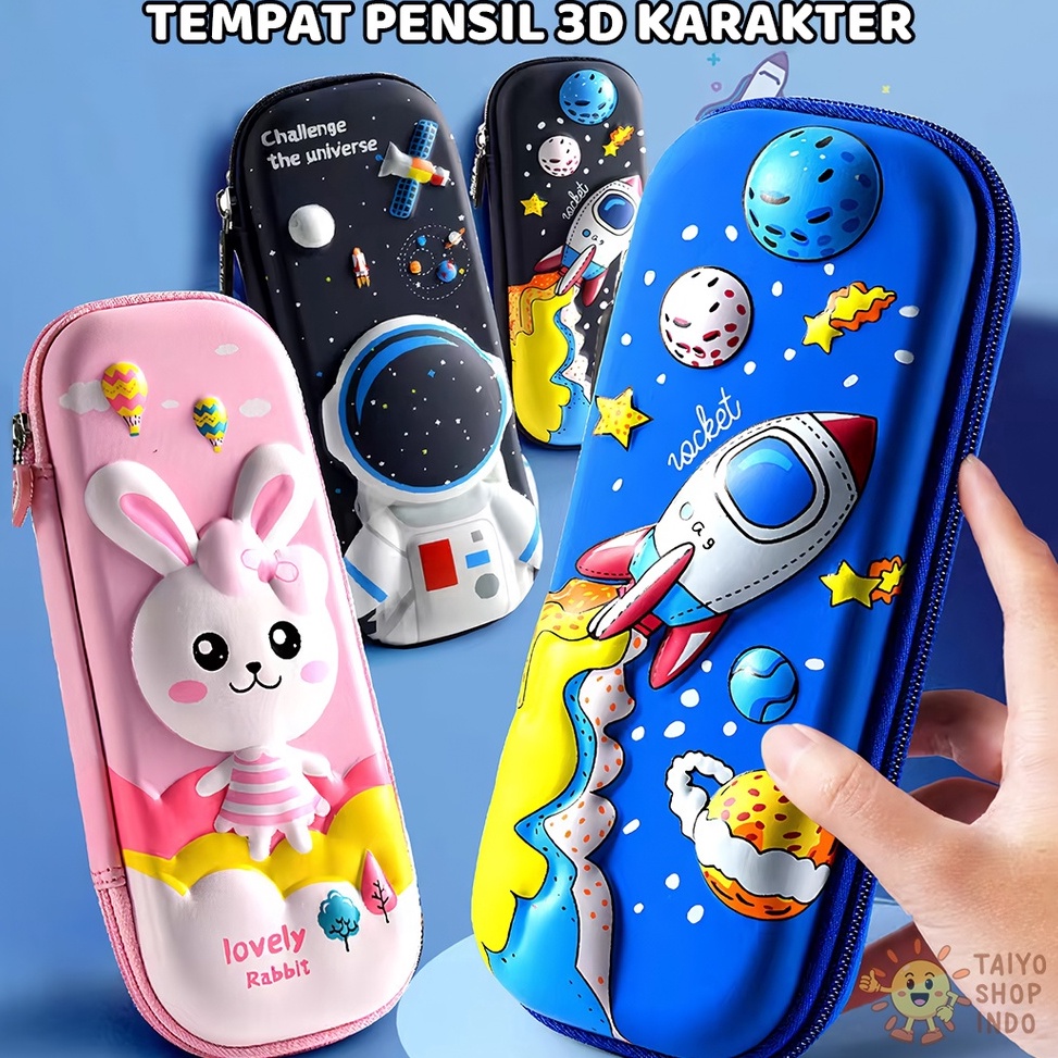 

KODE K44P TAIYO Tempat Pensil Anak 3D Karakter Kotak Pensil Sekolah Gambar Timbul Bahan Eva Anti Air