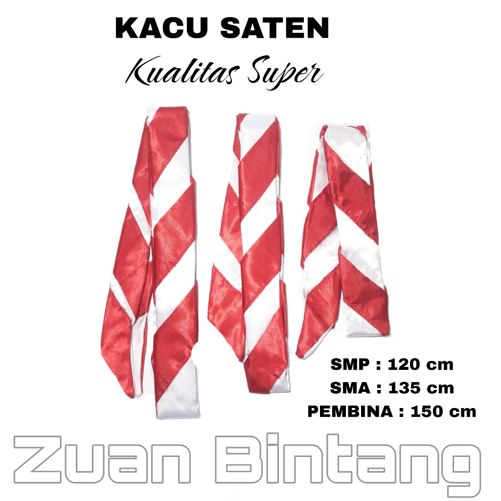KACU PRAMUKA PANJANG BAHAN SATIN ANTI KUSUT/HASDUK  DASI PRAMUKA SMP SMA PEMBINA SATIN SUPER