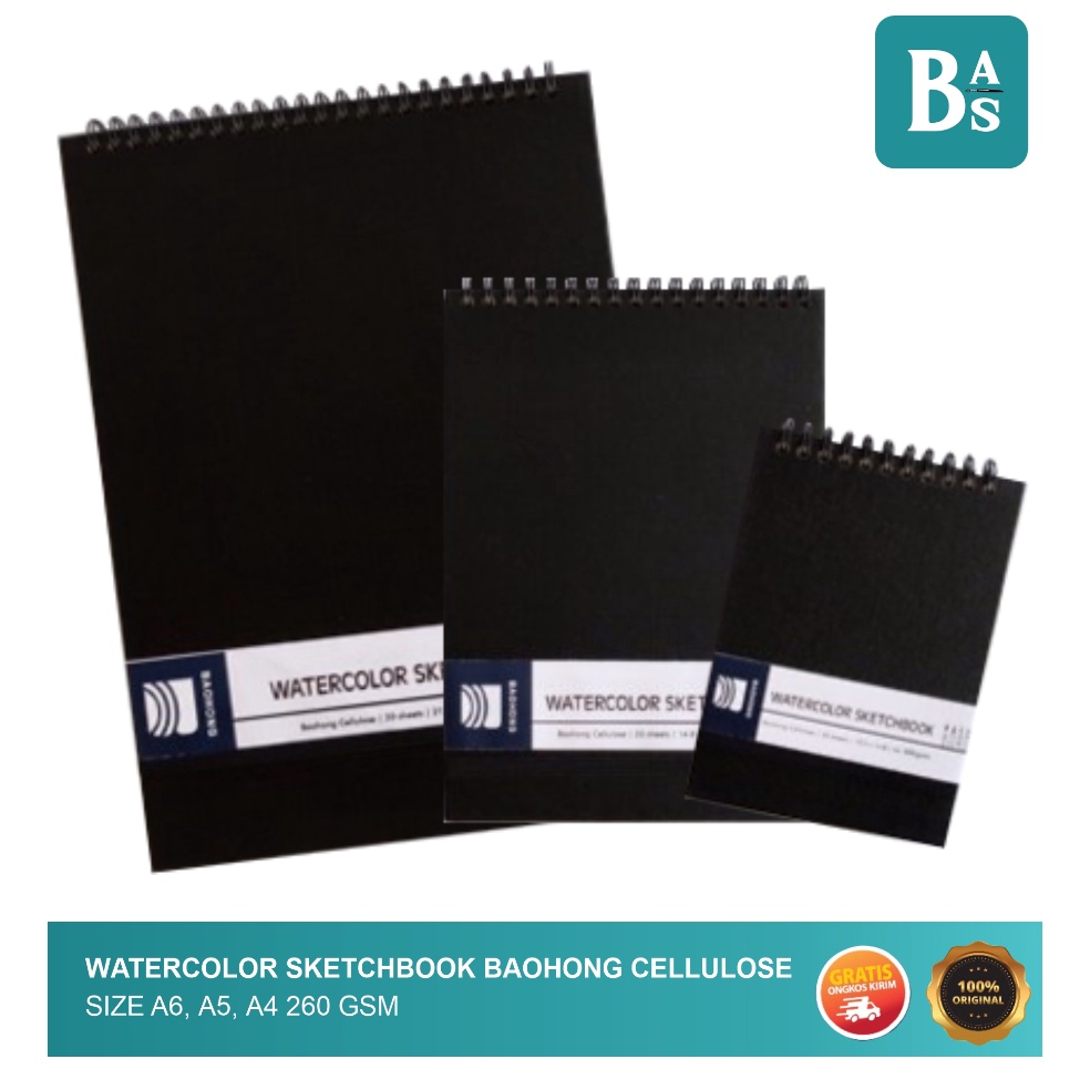 

KODE K7B Watercolour Sketchbook Baohong Cellulose 23gsm A6 A5 A4 Sketchbook Spiral