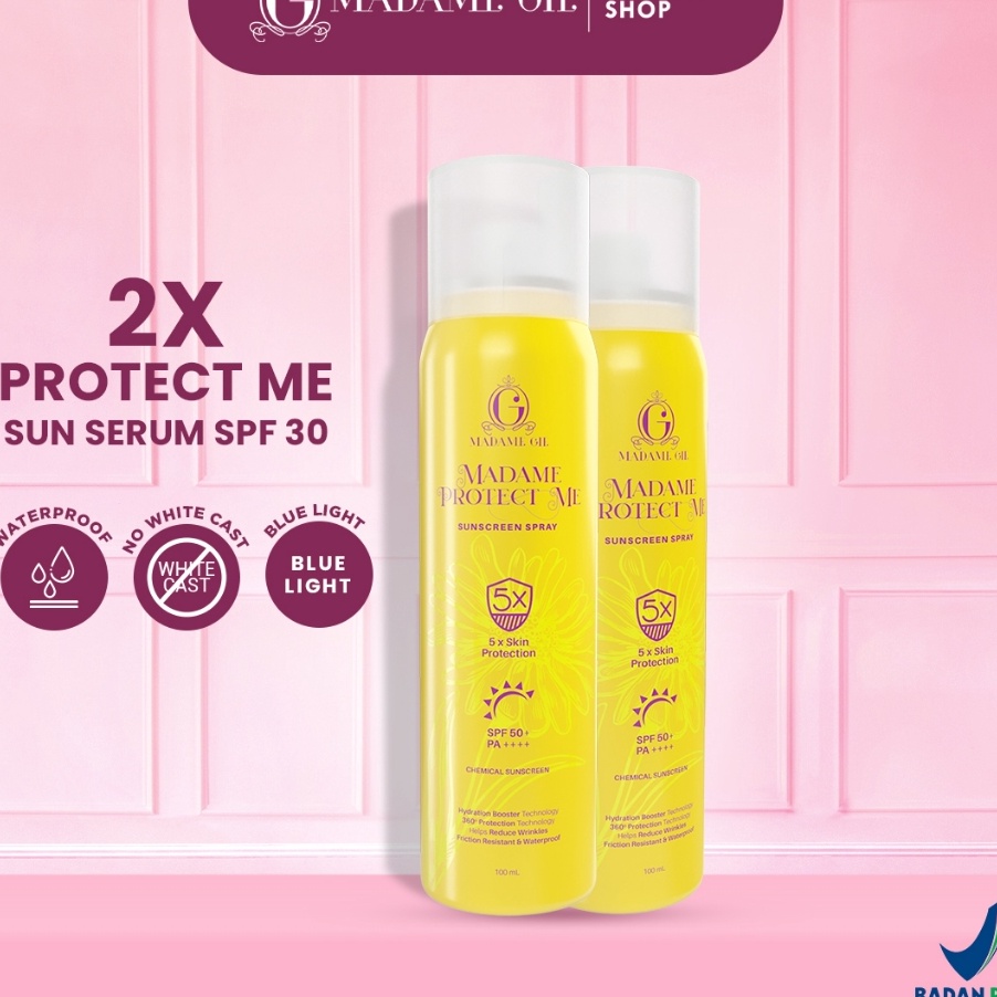 TEBUS MURAH 2X Madame Gie Sunscreen Spray 1 ml Madame Gie Madame Protect Me Sunscreen Spray SPF5 PA 