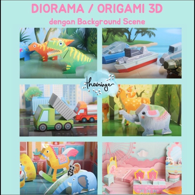 

KODE K32A Diorama Origami 3D DIY Playing Scene Mainan Anak Prakarya