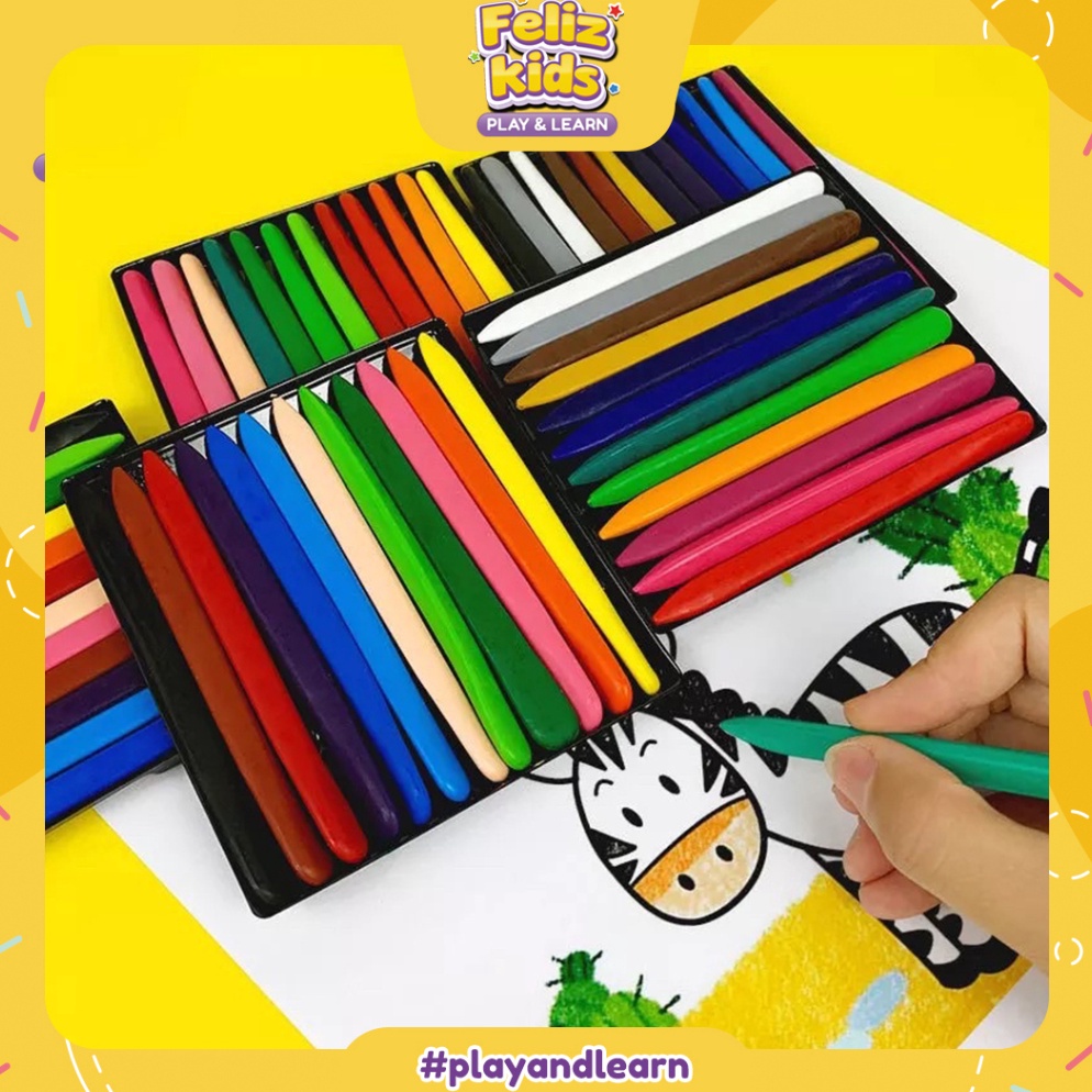 

KODE F42X FELIZKIDS FK6 Set Krayon Lengkap Anak Anti Air Tidak Nempel Lengket Kotor di Tangan Crayon Set Sekolah Plastik Non Toxic Magic 122436