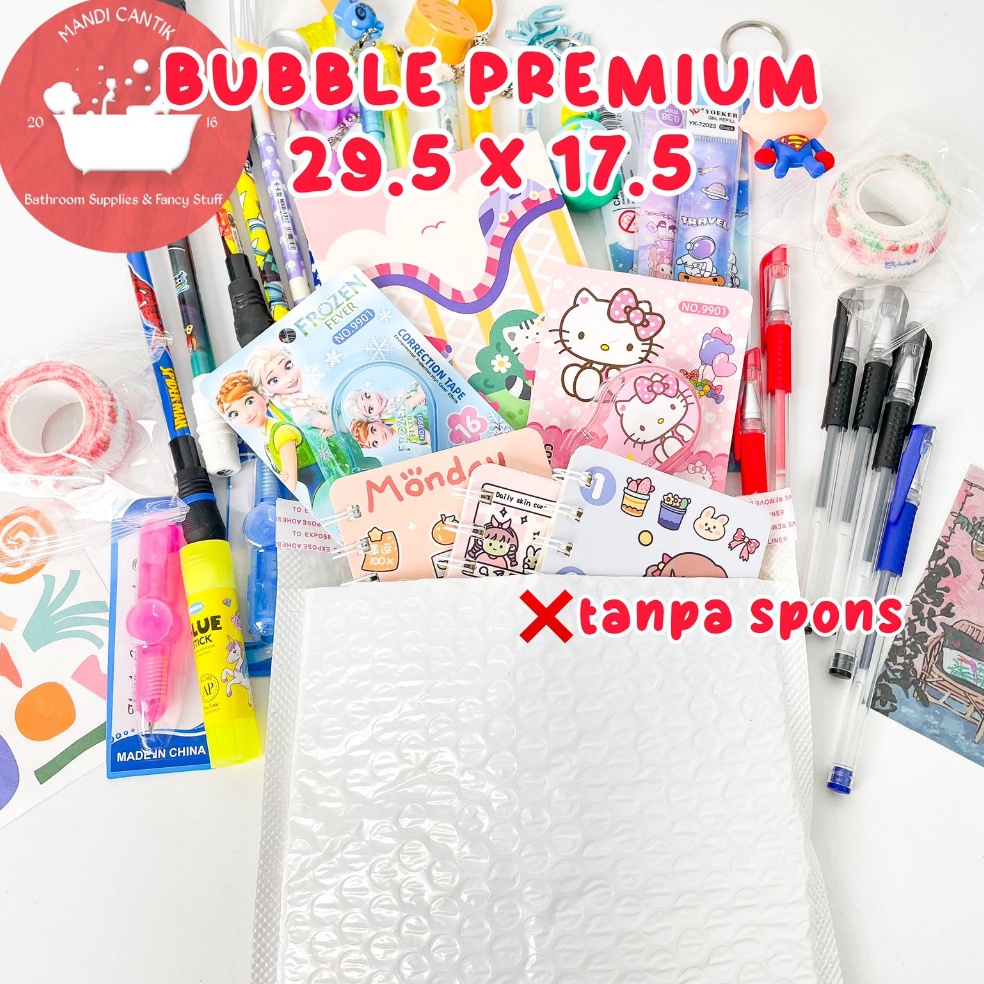 

KODE W45S Tanpa Spons Paket alat Bubble PREMIUM 295 CM X 175 CM Mandicantik isi pulpen pena pen alat tulis kantor sekolah Reseller Sticker correction tape kado unik hadiah lucu BISA COD