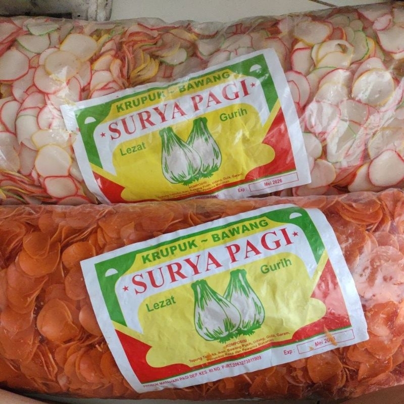 

Kerupuk Bawang warna warni dan orange 250-500gr