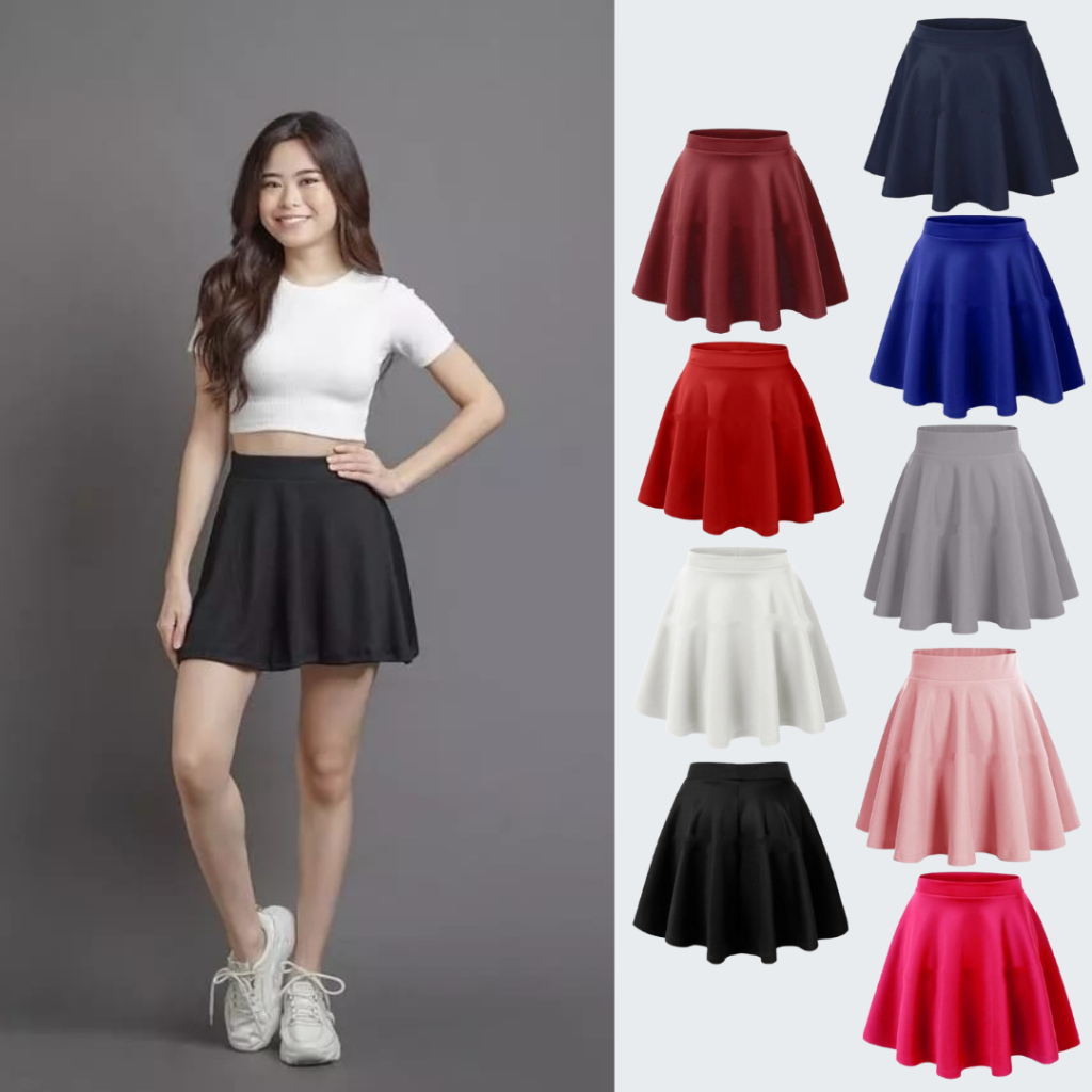 Oppa Style Shop Rok Scuba / Rok Mini Skirt / Rok Pendek / Rok Hitam / Korean Style Olahraga zumba Se