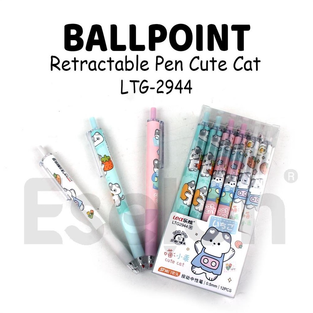 

KODE V74F 12pcs Pulpen Cetek CUTE CAT LTG2944 1 PAK Pulpen Cetek Fancy