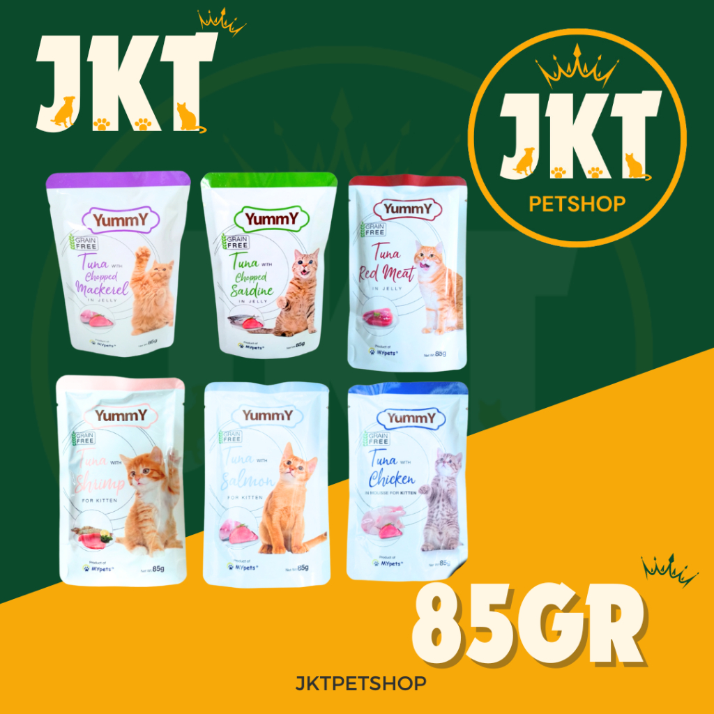Yummy pouch cat 85gr kitten & adult ALL VARIANT yummy cat wet food