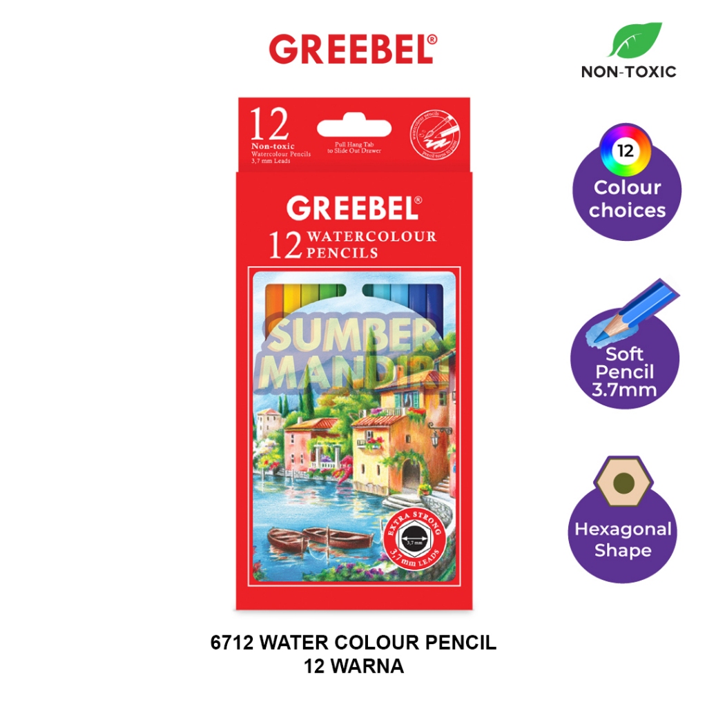 

Pensil Warna Greebel 6712 Watercolour Pencil 3.7mm [ISI 12]