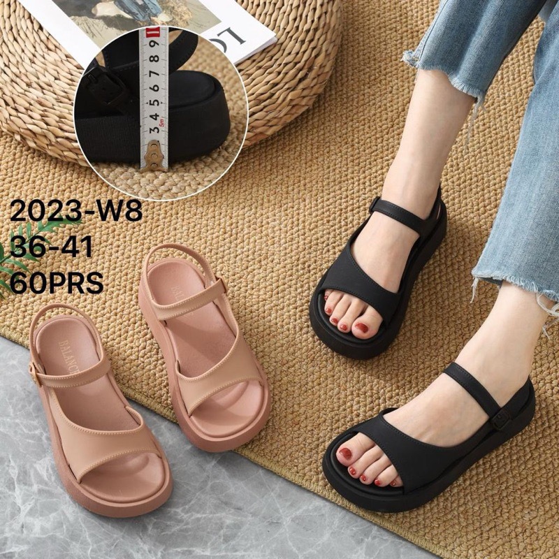 Sandal Tali Belakang Gladiator Cewek Jelly Balance 2023 NOLAN W8 - L3 / Sandal Empuk Jelly Import
