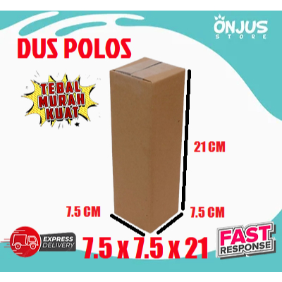 

KARDUS BOX KARTON PACKING DUS BB4 POLOS 7.5 CM x 7.5 CM x 21 CM