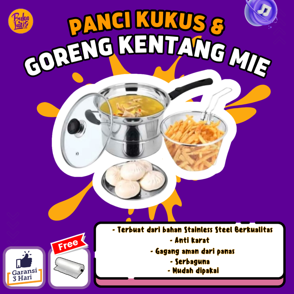 PANCI STEAMER DEEP FRYER FRIED HIGH POT PANCI KUKUSAN PENGGORENGAN GORENG KUKUS PANCI MIE 22CM / PAN