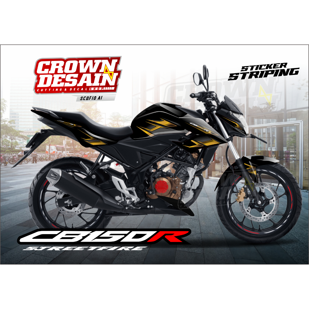 STRIPING STIKER HONDA NEW CB150R GOLD - VARIASI STICKER SEMIFULL CB150 FACELIFT