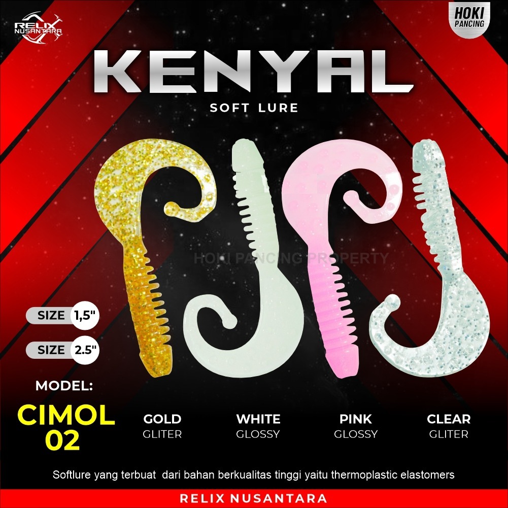 SOFTLURE RELIX NUSANTARA KENYAL CIMOL Size 1.5 2.5 | UMPAN PANCING SOFT LURE SET