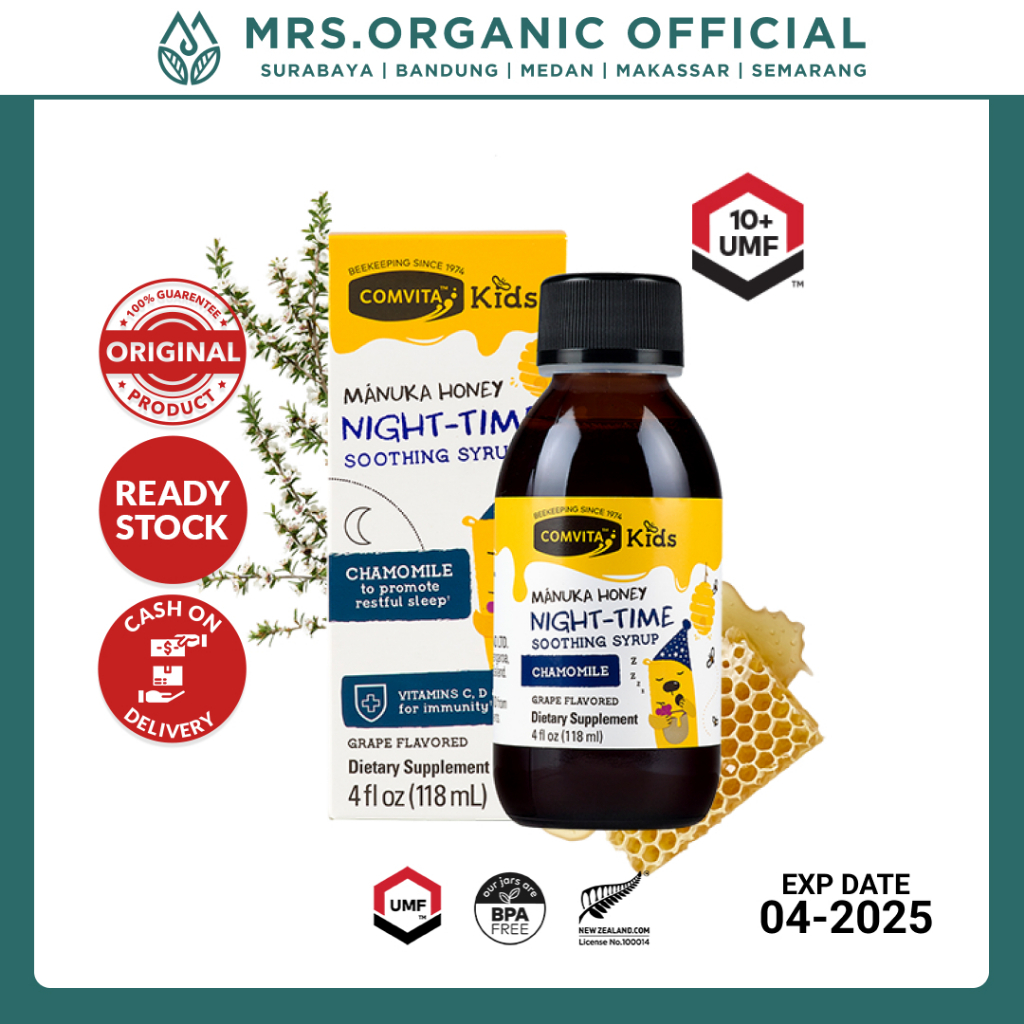 Madu Comvita Kids, Night-Time Soothing Syrup with Chamomile, UMF 10+