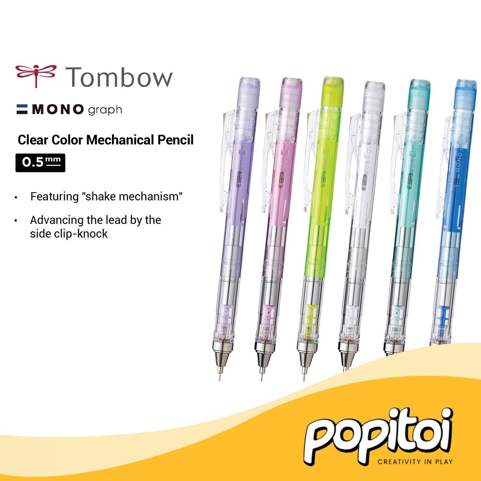 

KODE A79B Tombow Mono Graph CLEAR Color Mechanical Pencil Pensil Mekanik 5 mm