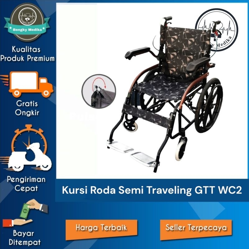 Kursi Roda GTT WC 2  Kursi Roda Traveling GTT  Kursi Roda Umroh