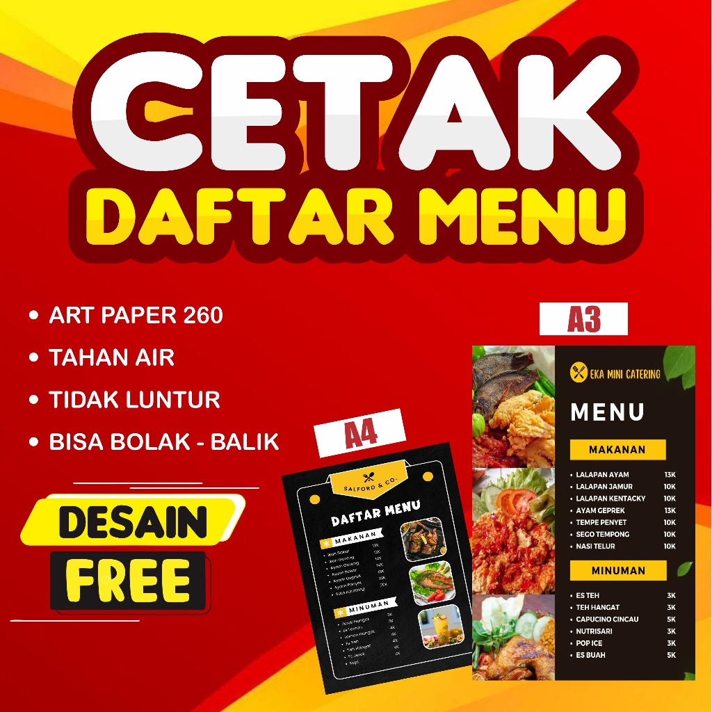 

Cetak Daftar Menu Makanan Minuman Dll Free Desain