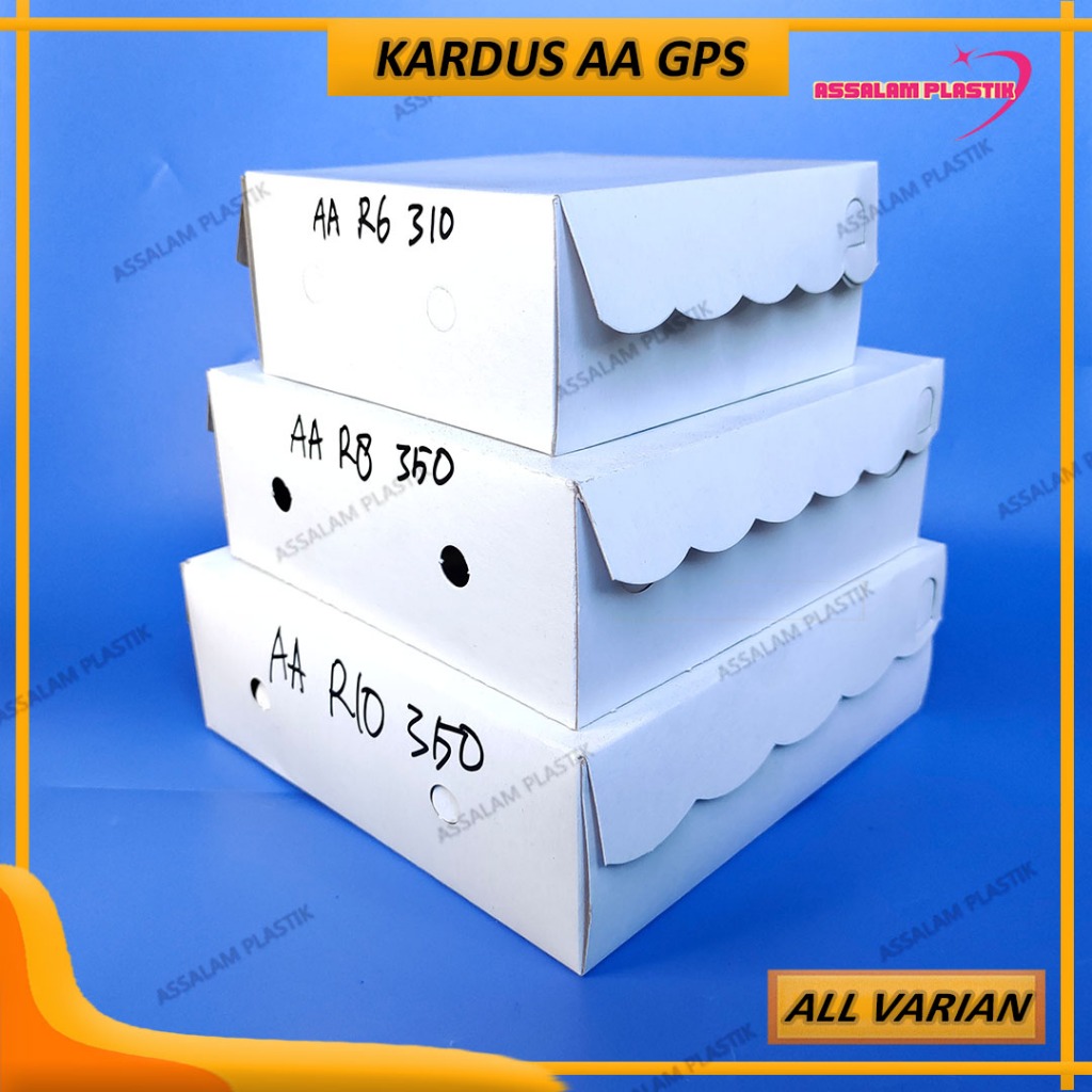 

Kardus AA GSM (R6,R8,R10) / Plastik KLIP CETIK Uk. (R6,R8,R10) / Kardus Berkat isi 100 Per Pack